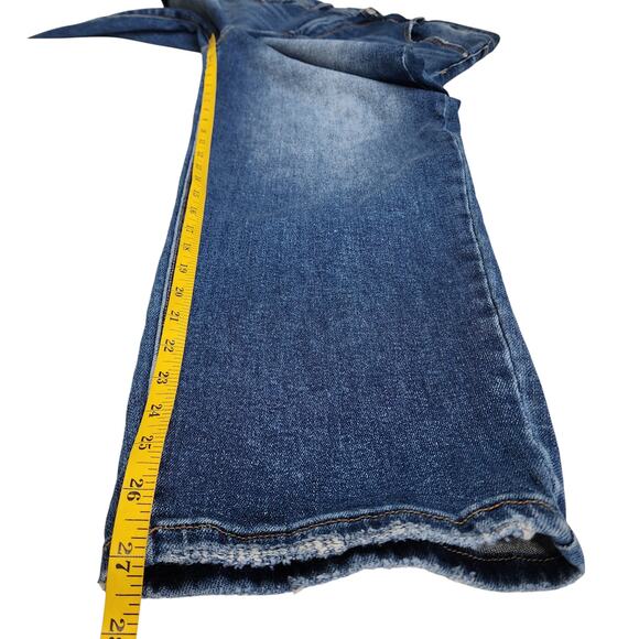 Risen Jeans Womens High Rise Straight Leg Jean Plus Size 1XL Dark Blue Stretch - Picture 14 of 15
